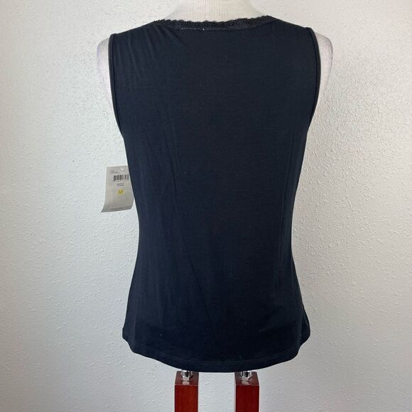 NWT Emma James Womens Black Lace Tank Top Size M - Picture 5 of 6